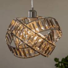 Crystal 3 Tier Interlocking Lamp Shade 31cm Assorted Colours - Grey - View 2