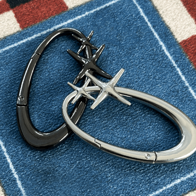 Star Oval Keychain - Durable Zinc Alloy Material, Dog Leash Clip, DIY Lanyard, Metal Shaped Keychain, Bag Clip, Dog Chain, Perfect Accessory For Bags And Belts, Ideal Christmas Gift For Outdoor Adventure