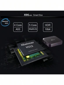 X96 Mini Android Tv Box Versión Android 11.0 S905W 2G+16G Quad Core Soporte 2.4G Wireless WIFI Smart TV BOX Set Top Box - Tipo de Enchufe A USA (110-127V) - Ver 5