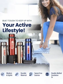 1 Pc Large-Capacity Stainless Steel Vacuum Insulated Insulated Cup, Exquisite And Simple Outdoor Sports Cup, Car Cup, Leak-Proof Vacuum Insulated Bottle,Suitable For Various Beverages Such As Tea, Coffee, Milk, Juice, Etc., Suitable For A Gift Cup For Men And Women,Work, Picnic, Travel, Camping, Going To Work, Vacation, Fitness, As A Gift For Friends And Relatives, Graduation Season, And Present,Back-To-School Season