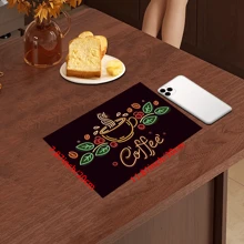 1pc Coffee Cup & Dish Drying Mat, Espresso Machine Countertop Absorbent Pad, Coffee Theme Bathroom Vanity Draining Mat, Soft Faucet Absorbent Pad, Vanity Cup Mat, Kitchen & Bathroom Accessories