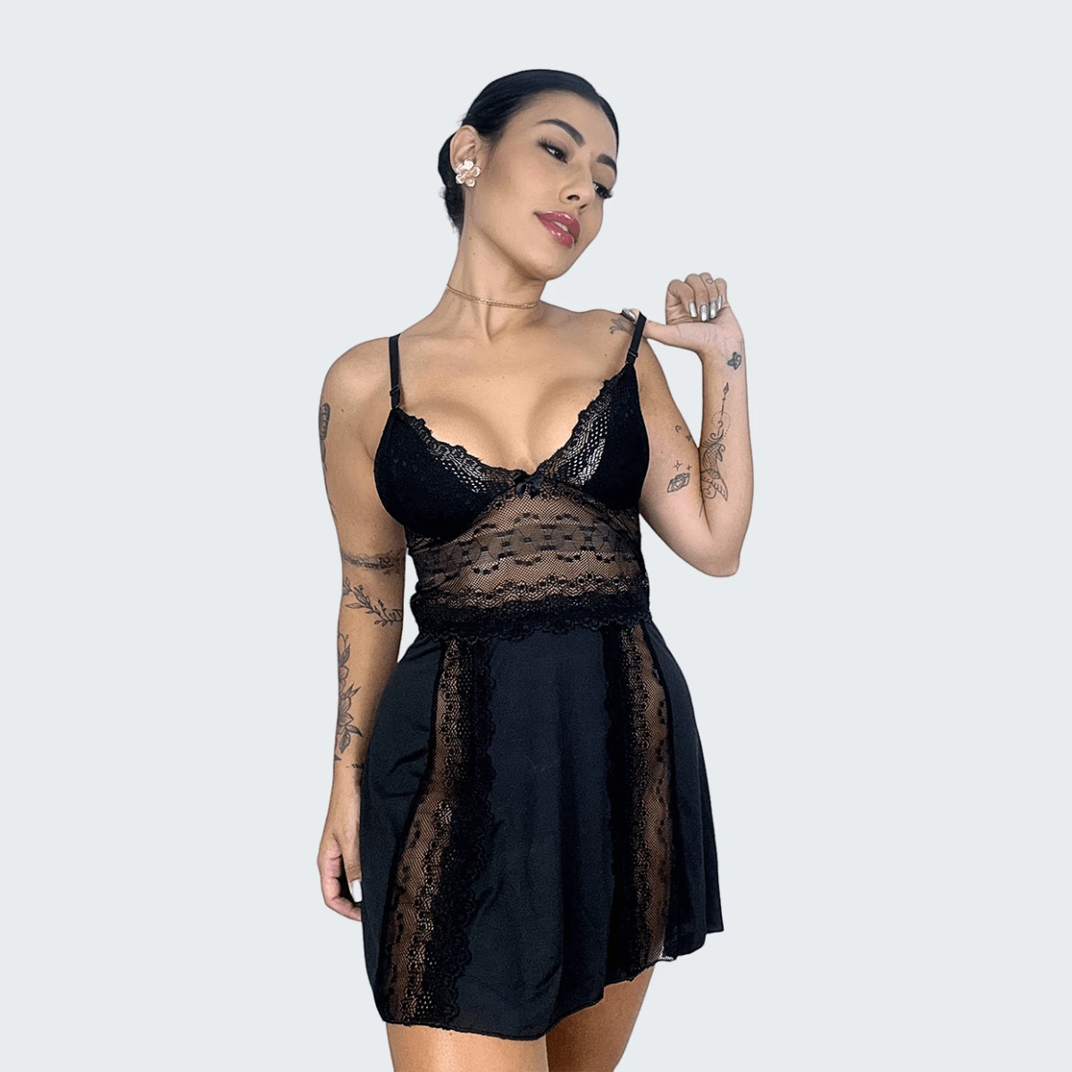 Women Nightgowns & Sleepshirts - Black - View 1