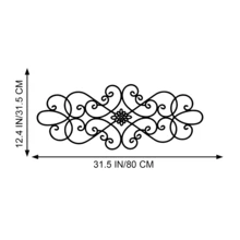 1 pieza Arte de pared metálico con rollo rústico, escultura de hierro floral hecha a mano, decoración de pared vintage grande, adecuado para casa de campo, dormitorio, sala de estar, interior y exterior