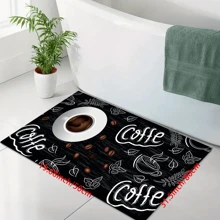 1pc Coffee Cup & Dish Drying Mat, Espresso Machine Countertop Absorbent Pad, Coffee Theme Bathroom Vanity Draining Mat, Soft Faucet Absorbent Pad, Vanity Cup Mat, Kitchen & Bathroom Accessories