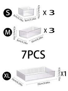 6件組抽屜式化妝品收納盒，香水、保養品、透明多尺寸組合化妝水/試用裝收納盒，適合收納化妝品、辦公用品、廚房用具，聖誕禮物，居家裝飾 - 彩色 - 查看 10
