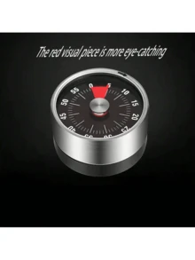 2pcs/1pc Stainless Steel Kitchen Timer, Visible Cooking Timer, Student Timer, Reminder, Kitchen Countdown Timer, Home Time Management, Mechanical Alarm Clock