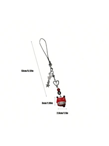 1 pieza Llavero con colgante de metal de Hello Kitty, correa para teléfono de anime, llavero de coche, accesorio para mochila de estudiante, lindo adorno colgante para bolsa, ornamento colgante de dibujos animados, cordón para teléfono