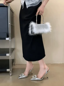 Women Heeled Sandals - Silver - View 4