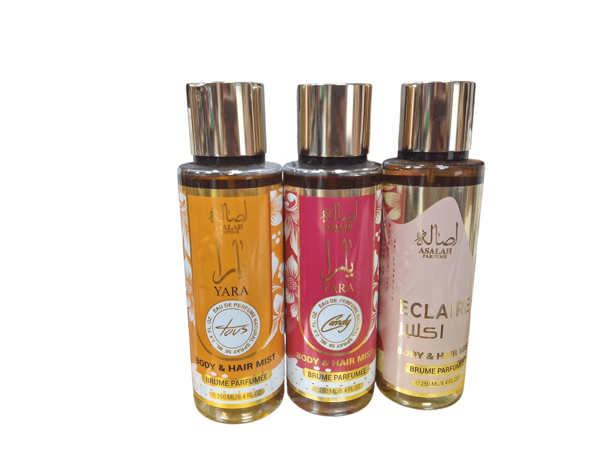 AL Wataniah Pack de 3 UNIDADES Yara Candy 250ml ,Yara Tous 250ml y Eclaire 250ml Set  Brumas corporales femenina duradera, lujosa, sensual, sexy Entrega 24/48h NOVEDAD