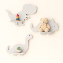 Dinosaur Shelf Trio MDF Decoration - 灰色 - 查看 2