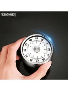 2pcs/1pc Stainless Steel Kitchen Timer, Visible Cooking Timer, Student Timer, Reminder, Kitchen Countdown Timer, Home Time Management, Mechanical Alarm Clock