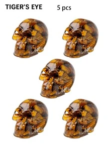 [Calaveras Vibrantes] 1-7 Piezas de Calaveras de Cristal Vibrantes Hechas a Mano | Calaveras de Resina Roja, Azul, Morada, Verde y Rosa - Perfectas para Decoración de Halloween, Pascua, Acción de Gracias - Excelentes para Decoración del Hogar y Fiestas | Artesanía Exquisita, Decoración de Calaveras