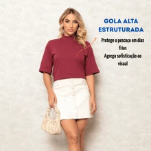 Kit 3 T-shirt Gola Alta Feminina Oversized Malha Larga Fashion Comfort