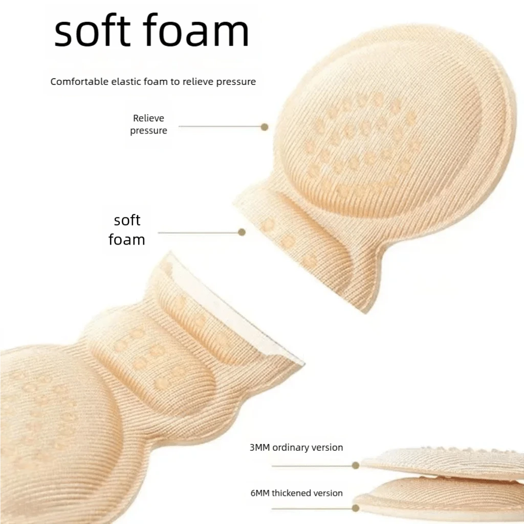6片防滑耐磨柔软足跟垫，适用于高跟鞋和运动鞋，通用家庭足跟保护垫