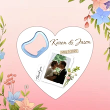 [Custom Item] 1pc/3pcs Customized Fridge Magnet Bottle Opener, Creative Heart-Shaped Bottle Opener, Travel Accessory, Easy To Carry, Can Customize Your Favorite Photo, Pet Photo, Stick On Fridge For Decoration, Suitable For Holiday Decoration, Christmas Gift, Give To Family And Friends, Party Game, Party, Birthday Recoration - Multicolor - View 19