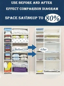 10/1 Set Transparent Vacuum Compression Bags, Airtight Seal Storage Bags, Organizers For Clothes, Blankets, Shirts, Small/Medium/Large/X-Large, Travel Accessories, Includes Air Pump, Suitable For Halloween Decorations, Halloween Costumes, Autumn Decor, Holiday Decor, Back To School Gifts