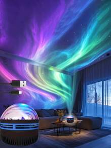 Galaxy Aurora Borealis Projector - Northern Lights & Starry Sky LED Night Light With Remote & Smart App, 16 Color Changing USB Mood Lighting For Bedroom, Home Theater, Party Decor & Christmas Gifts - 北極光 - 查看 4
