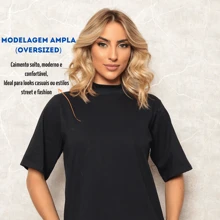 Kit 3 T-shirt Gola Alta Feminina Oversized Malha Larga Fashion Comfort