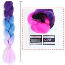 1 szt. losowo kolorowe, żywe, syntetyczne przedłużki do włosów w kolorze ombre – idealne na imprezy młodzieżowe, szkolne wydarzenia i występy na świeżym powietrzu