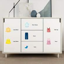 20pcs/Set Clothing Label Stickers, Children's Bedroom Wardrobe Decor Stickers, Self-Adhesive Background Decor Stickers, Suitable For Kids Room Cabinet Decoration