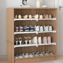 Extendable Closet Cupboard Storage Organizer Shelf Divider Rack White Adjustable - White - View 5