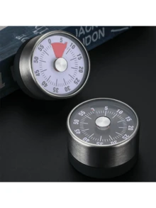 2pcs/1pc Stainless Steel Kitchen Timer, Visible Cooking Timer, Student Timer, Reminder, Kitchen Countdown Timer, Home Time Management, Mechanical Alarm Clock