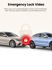 10'' Rear View Mirror Camera Full Touch Screen Mirror Dash Cam, Dual Camera Front 1080P And Rear 720P Backup Camera, App Control With WiFi, Voice Control, WDR Night Vision, 24 Hours Parking Mode, G-Sensor - 黑色 - 查看 7