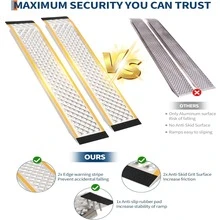 CuisinSmart 57" Heavy-Duty Aluminum Mower Ramps (2-Pack) – 1,000 Lb Capacity Anti-Slip Loading Ramps With Punch Plate Surface, 9" Wide Shed Ramps For Riding Mowers & ATVs - Silver - View 4