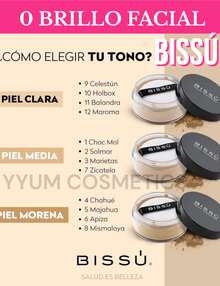 Polvo translúcido Bissú fijador maquillaje matifica controla brillo acabado natural suave ligero para todo tipo de piel larga duración make up esencial - "APIZA 06" - Ver 4