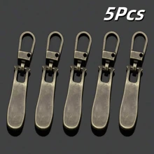 5pcs/10pcs Wavy Detachable Metal Zipper Pulls, Replacement Zipper Sliders For Bags, Shoes, Garments, DIY Sewing Accessories