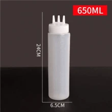 Bộ 2 chai bóp đa năng dùng trong nhà bếp, thiết kế 3 lỗ định lượng - Làm từ chất liệu PE, thích hợp đựng nước sốt, gia vị và dùng trong làm bánh - Bao gồm vòi màu trắng, đỏ và hổ phách, dụng cụ phân phối gia vị | Đồ dùng nhà bếp hiện đại | Chất liệu bán trong suốt, chai bóp đựng nước tương - Nhiều màu - Xem 9