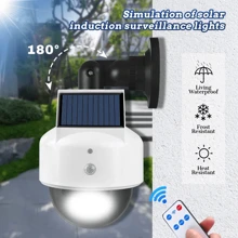 1 Stück Outdoor Sicherheitskamera Solar Licht mit Bewegungssensor, 3 Beleuchtungsmodi, Überwachungssimulation, Solar Wandleuchte mit hoher Leuchtkraft, mit Fernbedienung, Solarleuchte Kamera, für Außenbereich, Garten, Veranda, Terrasse, Eingang, Weg, Hof, Platz