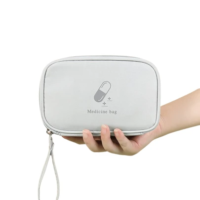 1pc Portable Medicine Storage Bag, Waterproof And Large CapacityTravel First Aid Bag, For Home, Car, Outdoor, Camping, Hiking For Travel Storage Bag,Makeup Bag,Cosmetic Bag,Vacation Organizer,Large Capacity Makeup Organizer Makeup Case,Multifunctional Use