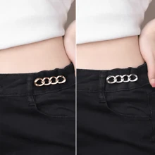 3pcs Versatile Brooch Style Waist Cincher, Adjustable Metal Waist Reducer For Pants, Jeans, Fashionable Waist Clip, No Sewing Needed, Detachable Waist Snaps, Prevent Exposure, Apply To Coats, Dresses, Cuffs Tightener