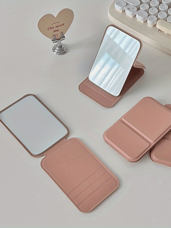 8 pièces Miroir pleine longueur portable pliable, miroir étudiant de dortoir, mini miroir, miroir mural plat pour maquillage. Miroir pliable pour maquillage, miroir portable à main, petit miroir de toilette, style simple et pour femme