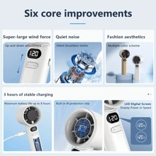 120-Speed Ice Cooling Handheld Fan With Digital Display - Portable Mini Personal Fan For Women, Semiconductor Cooling Tech, Ultra-Quiet & Rechargeable, Stylish Travel/Office Fan (Multiple Colors)