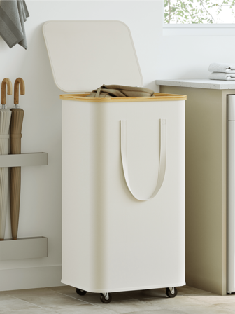 Multi-Size Bamboo Laundry Basket With Lid - Removable Laundry Bag Liner, Collapsible Dirty Clothes Basket, Extra Large Capacity Dirty Clothes Basket, Foldable Fabric Art Dirty Clothes Basket, Home Laundry Basket Storage Box, Laundry Basket