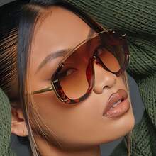 Nuevas gafas de moda con marco de metal colorido, gafas de moda inspiradas en Ins, para uso en exteriores - gris oscuro - Ver 2