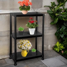 3/4/5 Tier Plastic Shelf Storage Unit Shelving Shelves Racking Warehouse Shed Rack Organiser Steel Garage Standing