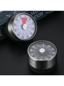 2pcs/1pc Stainless Steel Kitchen Timer, Visible Cooking Timer, Student Timer, Reminder, Kitchen Countdown Timer, Home Time Management, Mechanical Alarm Clock