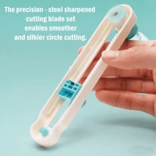 1 件 360 度旋转圆规刀 - 精密圆形切割工具 - DIY 塑料圆形切割器带旋转手柄，白色和蓝色设计，可进行精确圆形切割，非常适合手工制作和办公室使用，办公用品 - 白色 - 查看 9