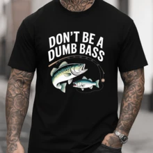 Don't Be A Dumb Bass Fishing T-Shirt | Funny Fisherman Gift | Cool Graphic Tee For Men Women | Outdoor Sports Apparel | Unique Angler Design | Casual Wear Top - màu đen - Xem 2