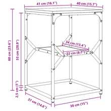vidaXL Tavolo laterale rovere sonoma 41 x 40 x 60 cm