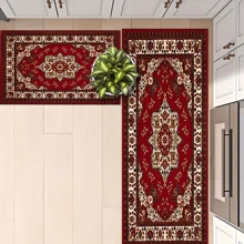 1 pieza Decoración del hogar, Alfombra con patrón impreso Antideslizante Estera de gel de sílice para la cocina, Alfombra, Alfombra, Rectángulo impreso en 3D, Adecuado para sala de estar, dormitorio, pasillo, baño, lavandería - Alfombra de poliéster, Decoración del hogar interior y exterior