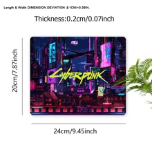 1 pieza Alfombrilla de ratón estilo Cyberpunk, genial, grande, de 35.4x15.7 pulgadas, accesorios de escritorio de oficina, base de goma, alfombrilla de ratón con borde cosido, antideslizante, para escritorio, para oficina, hogar, computadora, como regalo para hombres, mujeres, amigos, cumpleaños, Halloween, útiles escolares, vuelta al cole