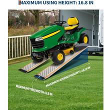 CuisinSmart 57" Heavy-Duty Aluminum Mower Ramps (2-Pack) – 1,000 Lb Capacity Anti-Slip Loading Ramps With Punch Plate Surface, 9" Wide Shed Ramps For Riding Mowers & ATVs - Silver - View 8