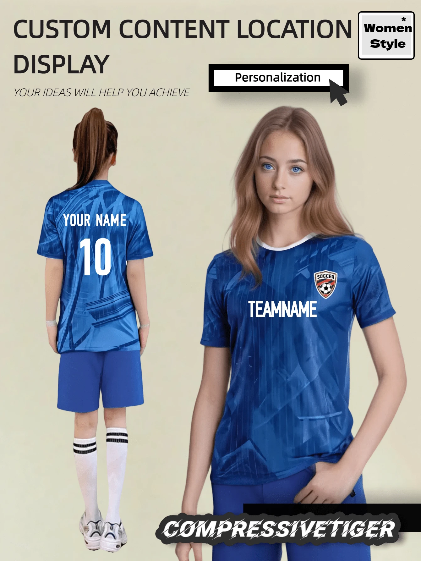 Breathable Blue Women's Soccer Kit: Personalized Chelsea Shirt & Shorts - Lightweight Performance Fabric - Advanced Moisture Wicking - The Ultimate Matchday Gift, Chelsea.