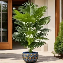2pcs Large Artificial Palm Trees, Artificial Plant Combination, 35-Inch Large Artificial Banana Tree And Fan-Shaped Leaves Tropical Plants With 24 Leaves Total, Realistic Plastic Broad-Leaf Plants Decor, Evergreen And Lifelike Tall Tropical Plants, Wide-Leaf Tropical Rainforest Decorative Trees, Suitable For All Seasons Artificial Potted Trees, Ideal For Home, Party, Office, Garden, Hotel, Indoor And Outdoor Decor, Great Gift For Holidays