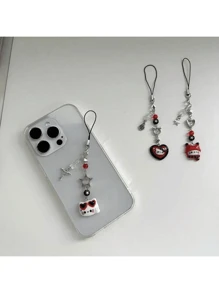 1 pieza Llavero con colgante de metal de Hello Kitty, correa para teléfono de anime, llavero de coche, accesorio para mochila de estudiante, lindo adorno colgante para bolsa, ornamento colgante de dibujos animados, cordón para teléfono