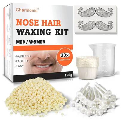 120g Nose Hair Waxing Kit With 40 Applicators - Quick & Painless Hair Remover For Men And Women, Up To 20 Uses